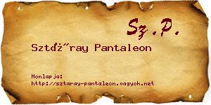 Sztáray Pantaleon névjegykártya